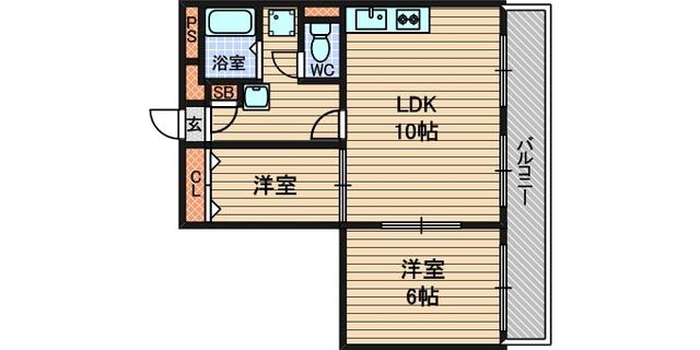 レオパレスKOBATA(2DK/1階)の間取り写真