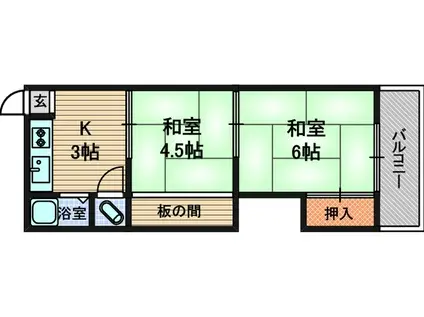サンハイツツカグチ(2K/2階)の間取り写真
