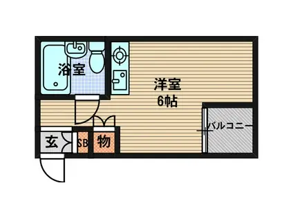 トクワⅠ(ワンルーム/2階)の間取り写真