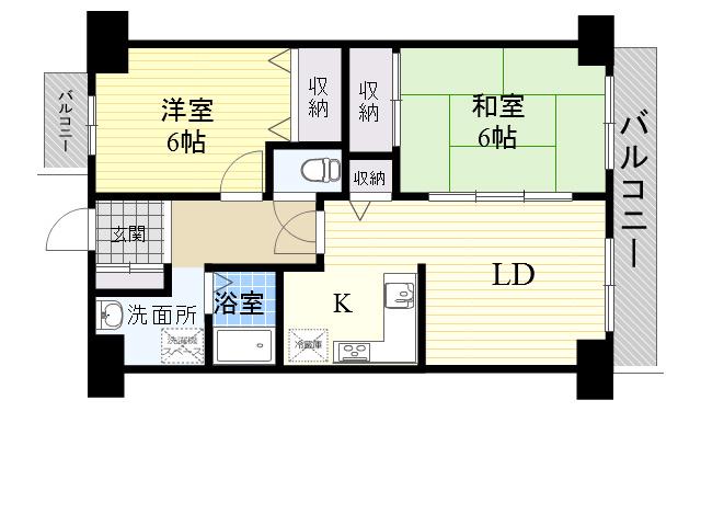 フォレステージュ武庫之荘(2LDK/6階)の間取り写真