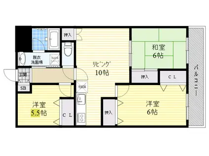 HIYODORI(3LDK/3階)の間取り写真