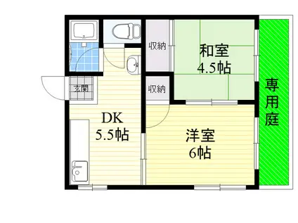 村上ハイツ(2DK/1階)の間取り写真