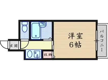 セリバテール伊丹(1K/2階)の間取り写真