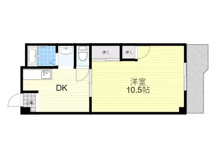 松俊ハイツ(1DK/4階)の間取り写真