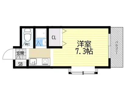 リバーヒル富松(ワンルーム/3階)の間取り写真