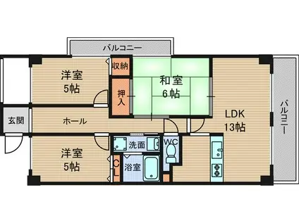 アルカディアコート(3LDK/3階)の間取り写真