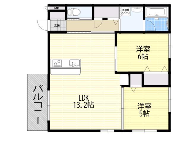 ブルーリッジ(2LDK/1階)の間取り写真