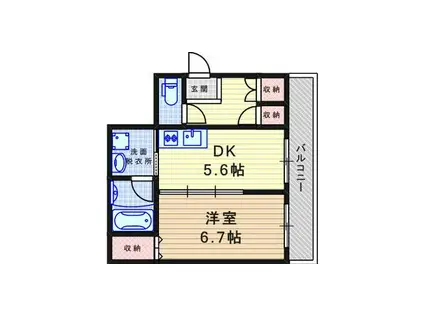 サウスサイド武庫之荘(1DK/3階)の間取り写真
