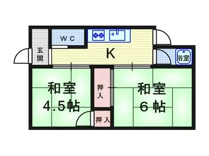 森川文化(2K/2階)の間取り写真