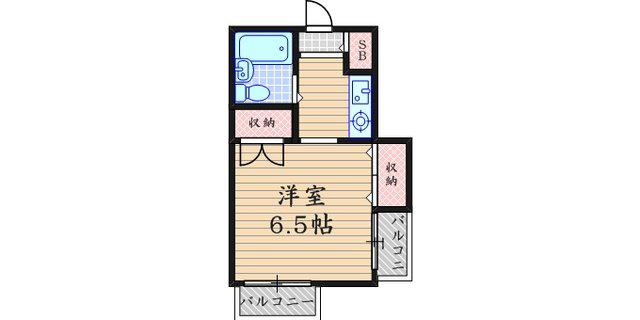 ハッピーコート塚口駅前(ワンルーム/4階)の間取り写真