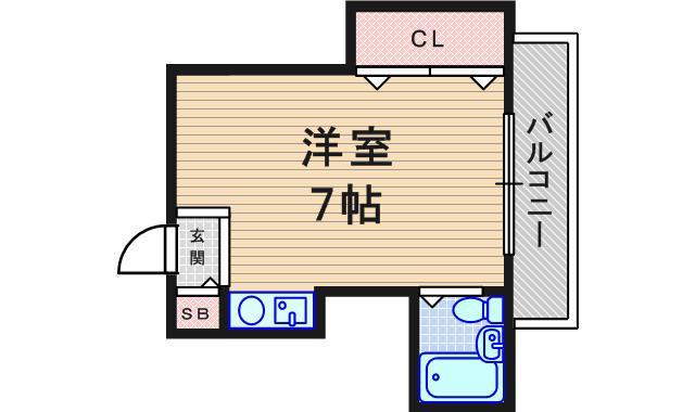 南塚口ファインコート(ワンルーム/3階)の間取り写真