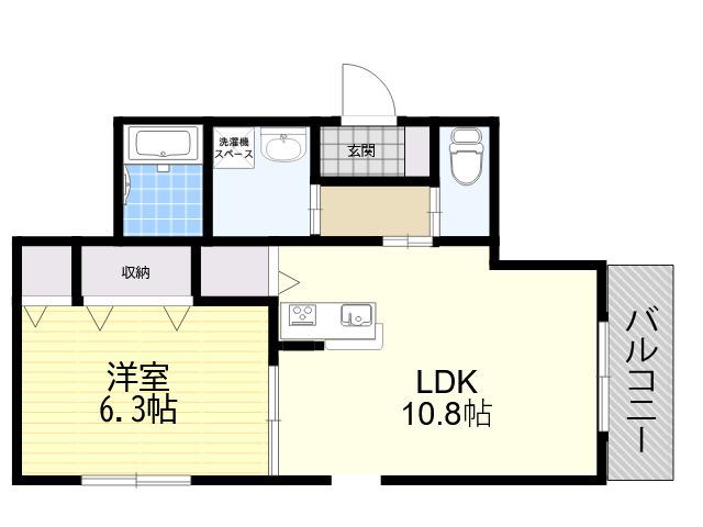 リリーコート(1LDK/2階)の間取り写真