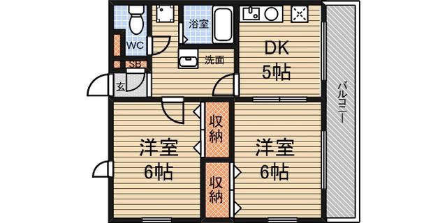 ラ・ピース栗山(2DK/1階)の間取り写真