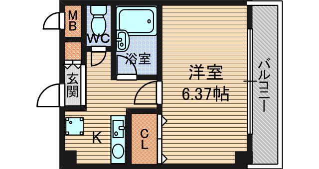 サウザンド塚口(1K/4階)の間取り写真