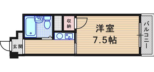 OSビル(1K/2階)の間取り写真