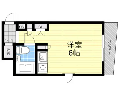 キューブ東塚口(ワンルーム/7階)の間取り写真