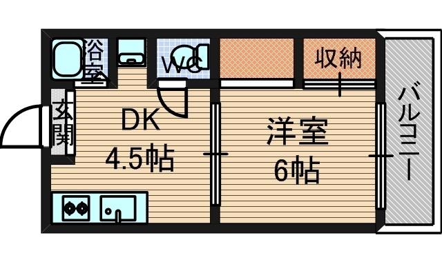 ハイツ南苑荘3(1DK/3階)の間取り写真