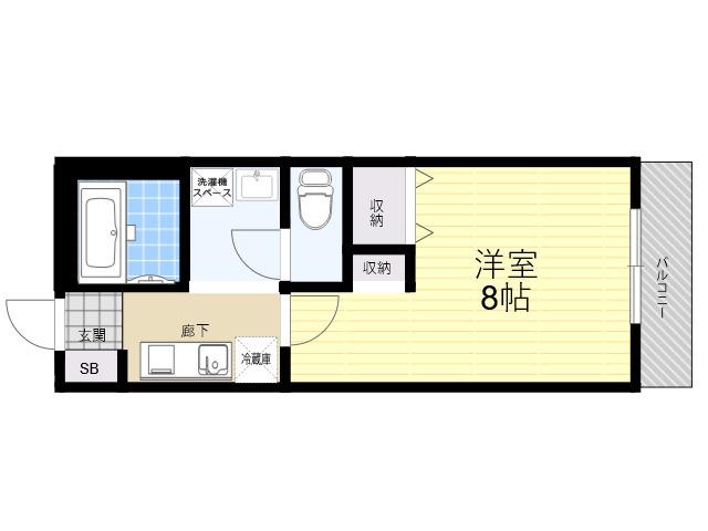 レジーナ南塚口(1K/2階)の間取り写真