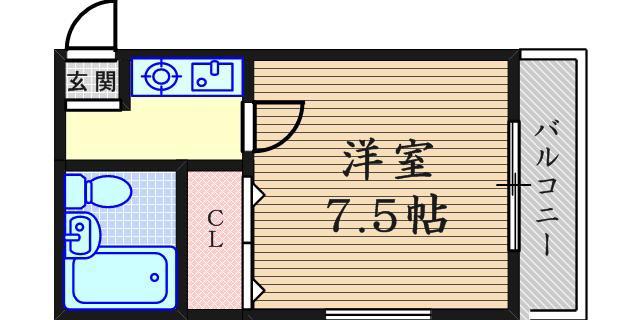 ステラハウス24(1K/1階)の間取り写真