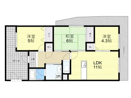 フォレストコート(3LDK/4階)の間取り写真