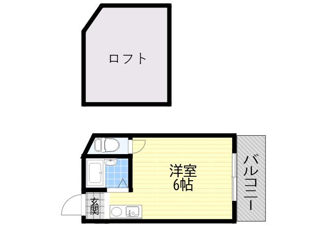プチグレイス塚口本町 壱番館(ワンルーム/2階)の間取り写真