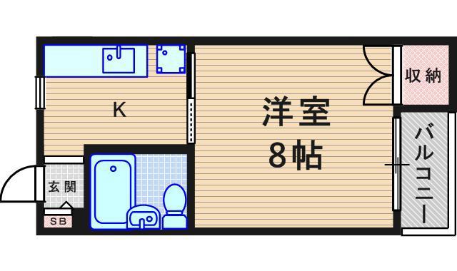 ヴィラマックス(1K/3階)の間取り写真