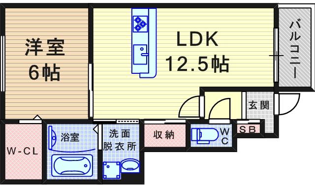 LA VITA FELICE(1LDK/1階)の間取り写真
