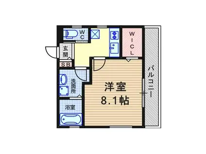 VILLETTA塚口(1K/1階)の間取り写真