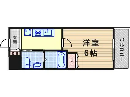 TST稲野駅前(1K/2階)の間取り写真