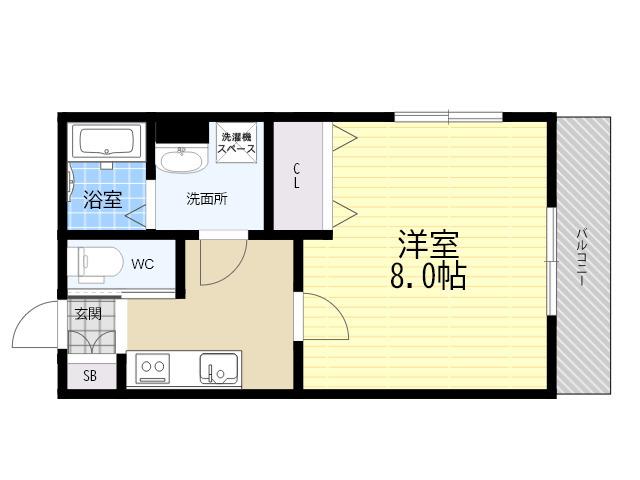 GRADO塚口(1K/3階)の間取り写真