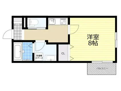 HEBEL MAISON S(1K/2階)の間取り写真