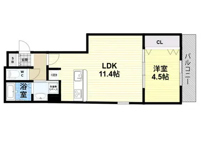 D-ROOM西宮瓦林町(1LDK/1階)の間取り写真