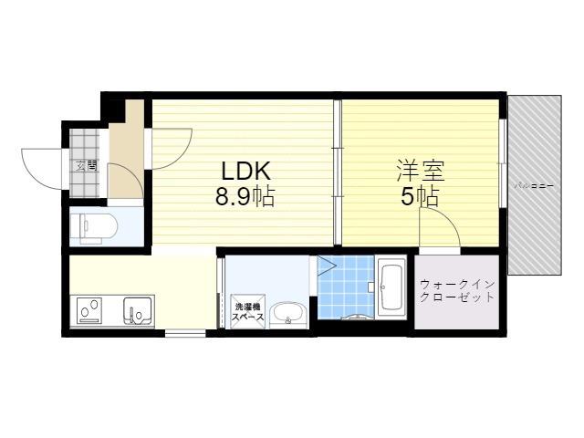 フジパレス新伊丹イースト(1LDK/2階)の間取り写真