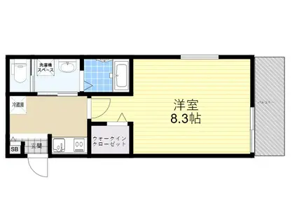 ワコーレヴィータ尼崎浜2丁目(1K/1階)の間取り写真