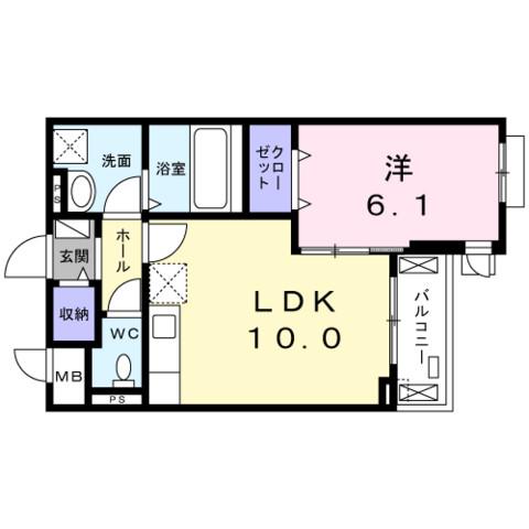 ECO GLANZ(1LDK/3階)の間取り写真