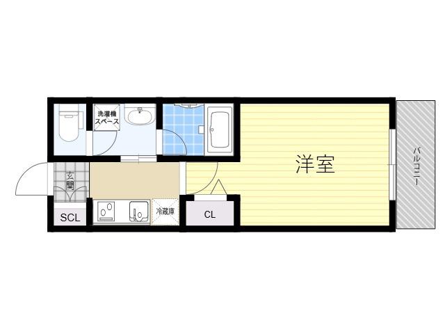 ヴェールシャルマン塚口(1K/3階)の間取り写真