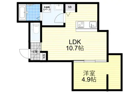 レガリスト西宮(1LDK/1階)の間取り写真