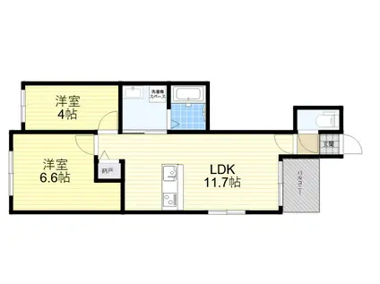レガリスト西宮(2LDK/3階)の間取り写真