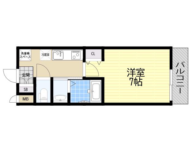 AILE南塚口5(1K/4階)の間取り写真
