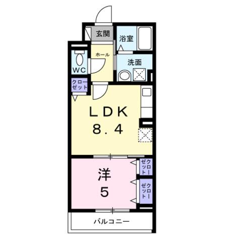 ヒカルサ尼崎神崎町(1LDK/3階)の間取り写真