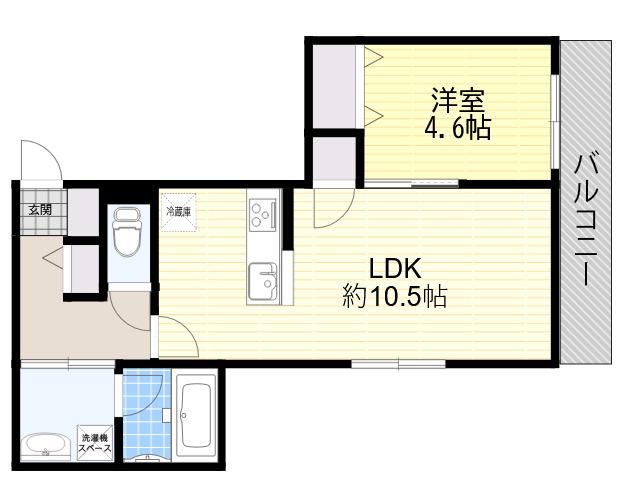 YS COURT 2(1LDK/1階)の間取り写真