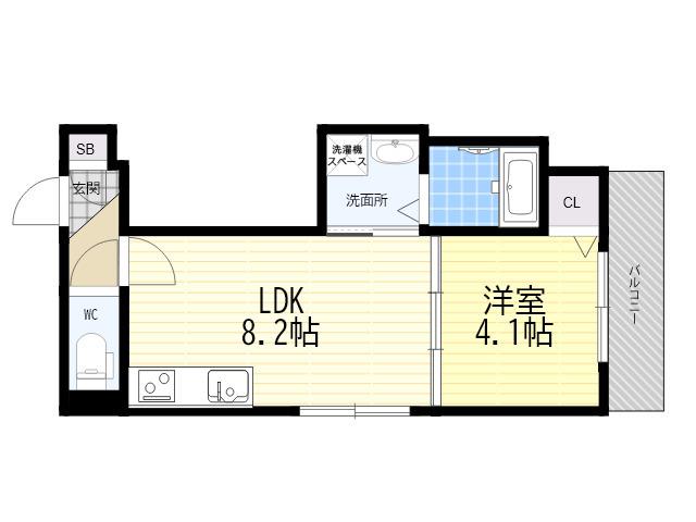 F ASECIA UPIS(1LDK/3階)の間取り写真