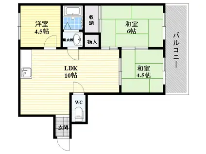 セントローリエ東三国(3LDK/5階)の間取り写真
