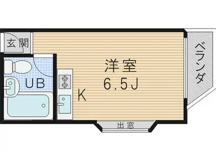 メゾン三国(ワンルーム/4階)の間取り写真