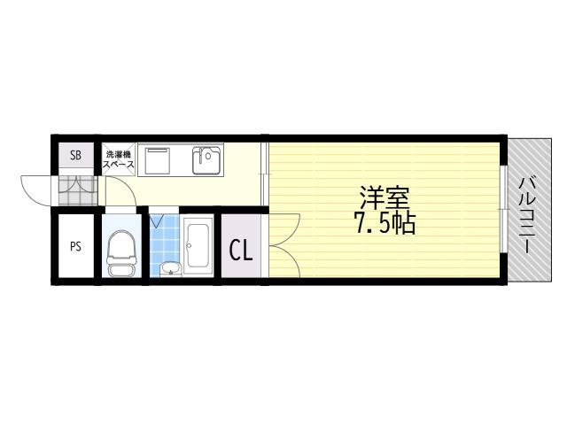 R・マンション(ワンルーム/2階)の間取り写真