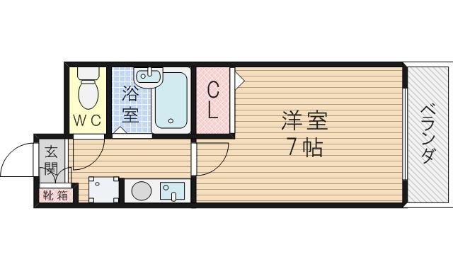 シークロジュマン(1K/1階)の間取り写真