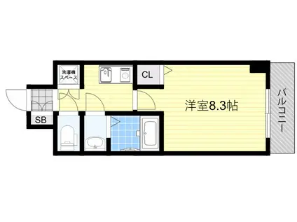 SURF ISLAND MONA LISA(1K/4階)の間取り写真