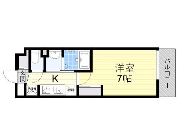 LUXE新大阪Ⅵ(1K/8階)の間取り写真