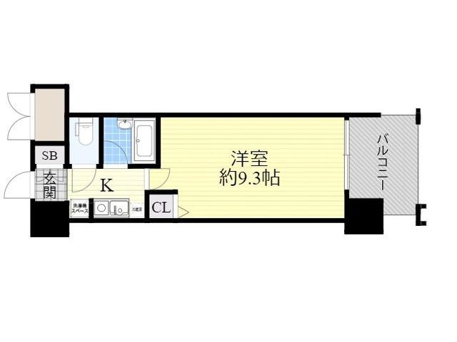 パークフラッツ江坂(1K/2階)の間取り写真