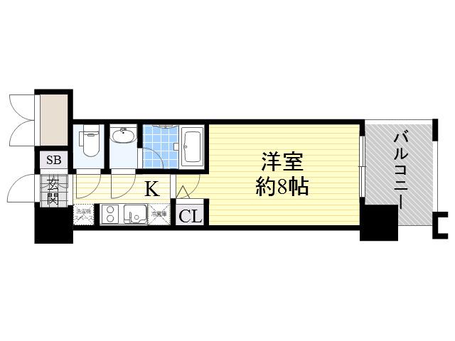 パークフラッツ江坂(1K/4階)の間取り写真